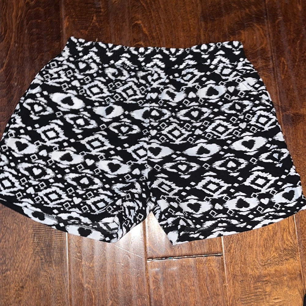 Black and white shorts